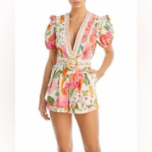 Farm Rio Macaw Bloom Off-White Romper